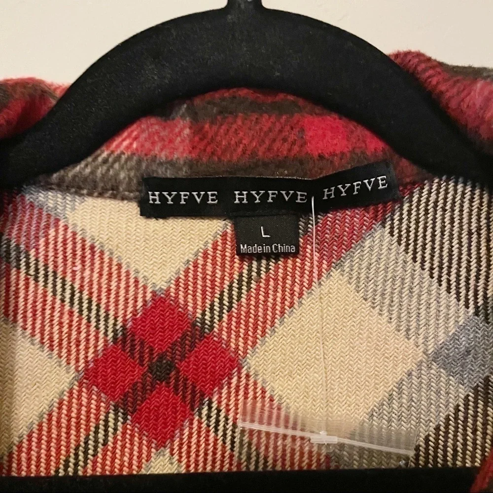 HYFVF NWOT Red Plaid Western Shacket Cowgirl Rodeo Americana Rustic Ranch